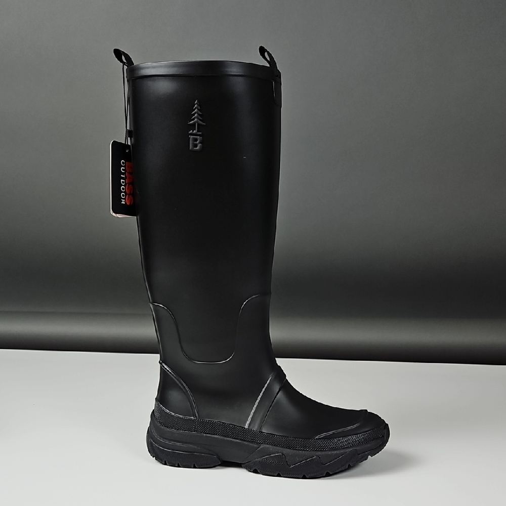 BASS OUTDOOR Black Rubber Field Rain Boot Knee High Boot Muck Boot - Picture 4 of 11